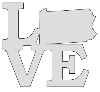 Pennsylvania â map outline printable state shape stencil pattern â diy projects patterns monograms designs templates