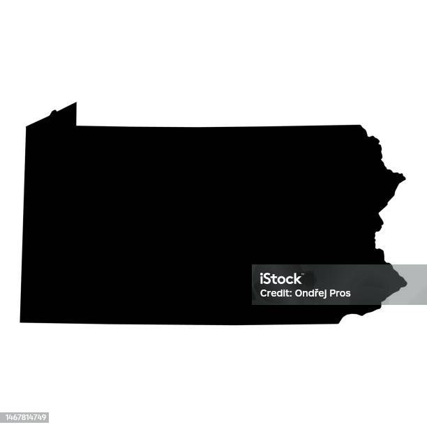 Map of the us state pennsylvania stock illustration