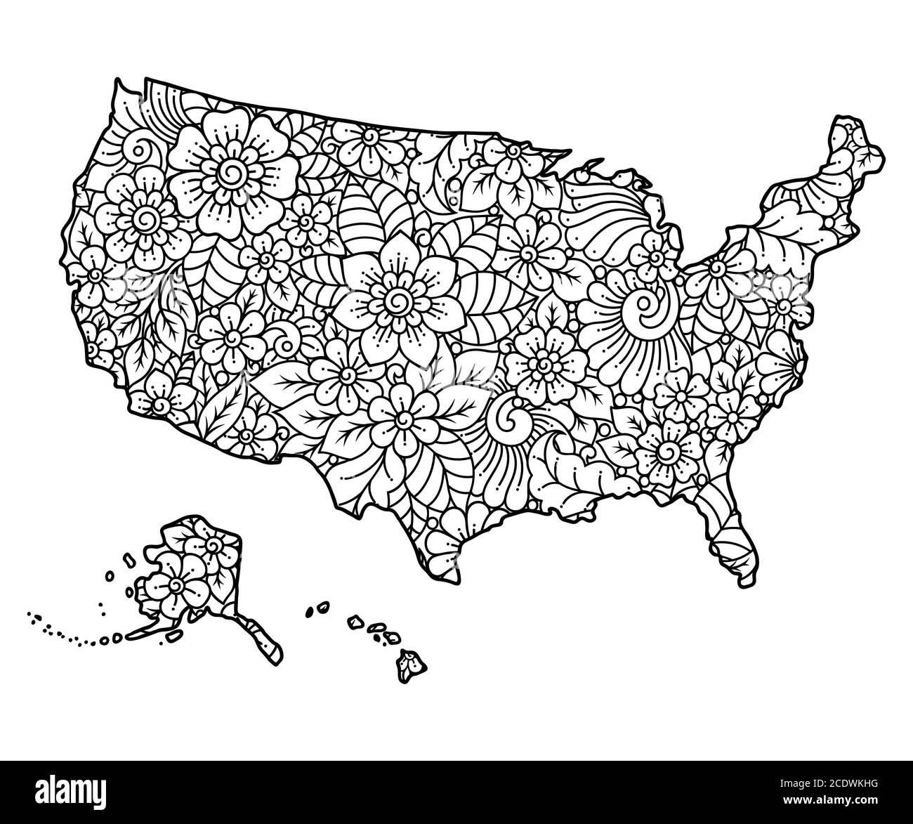Map of united states black and white stock photos images