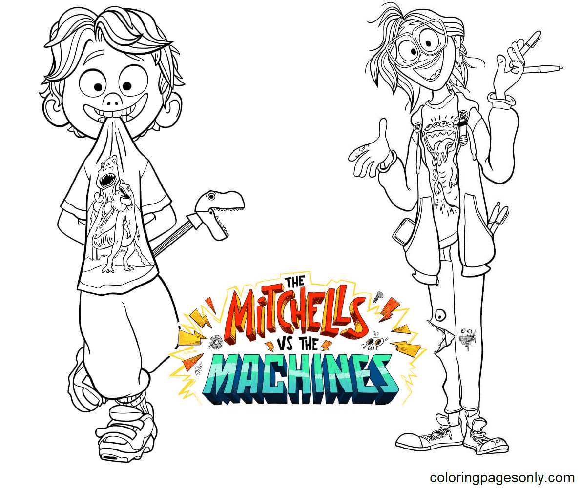 The mitchells vs the machines coloring pages printable for free download