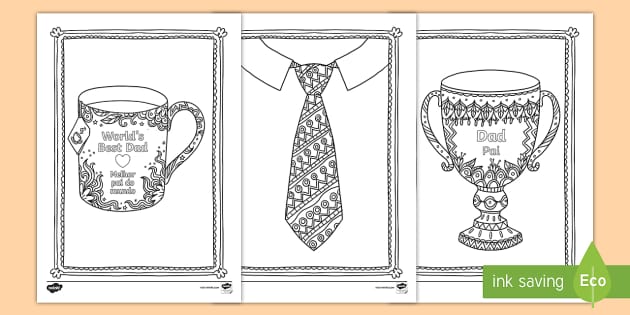 Fathers day mindfulness colouring pages englishportuguese