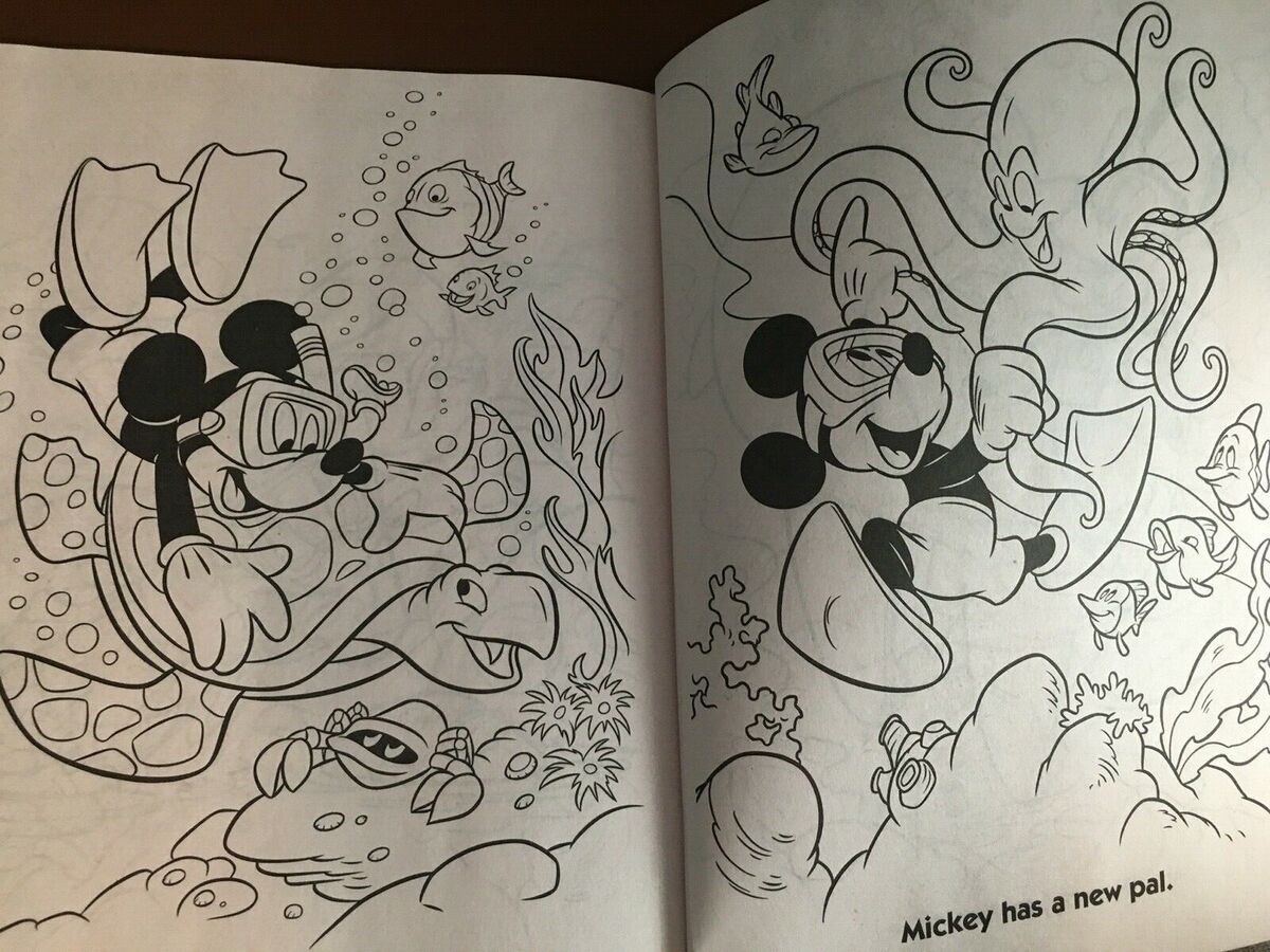 New rare disney mickey mouse friends traveling pals big fun coloring book