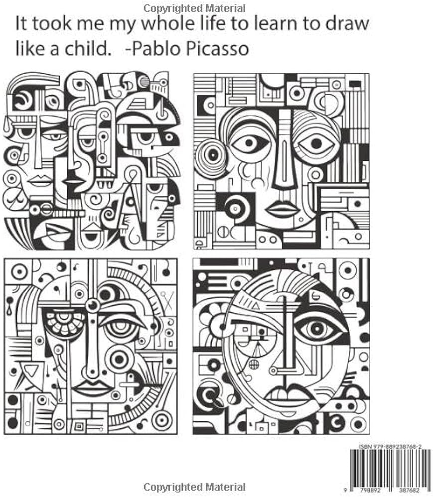 Picasso style coloring book unstructured
