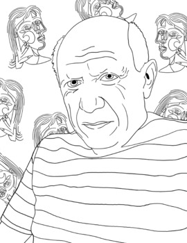 Pablo picasso coloring page by mary gendy tpt