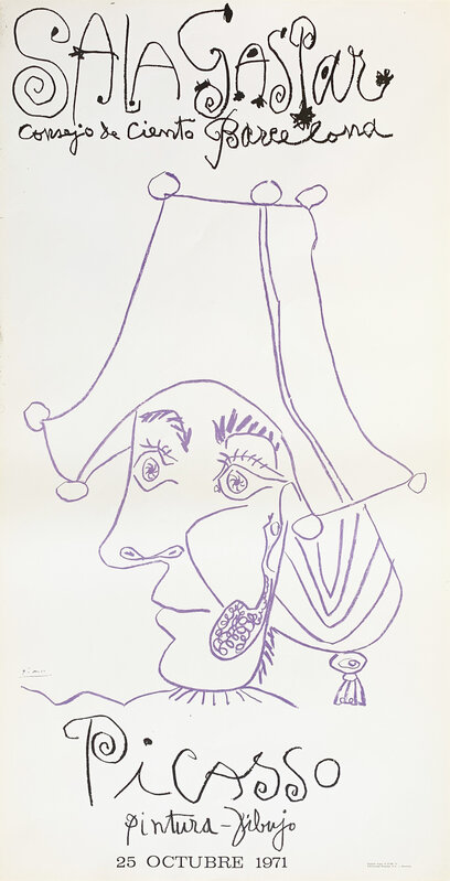 Pablo picasso picasso vintage exhibition poster in barcelona sala gaspar