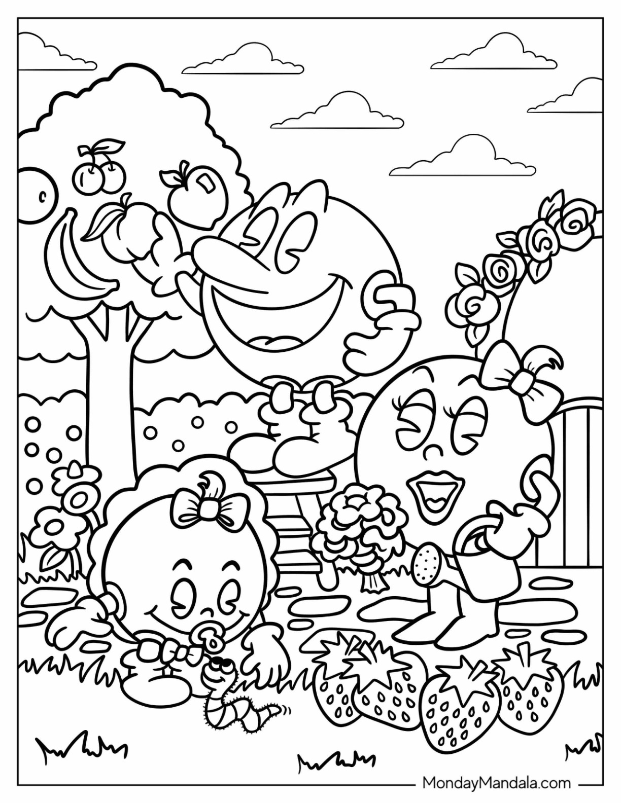Pac man coloring pages free pdf printables