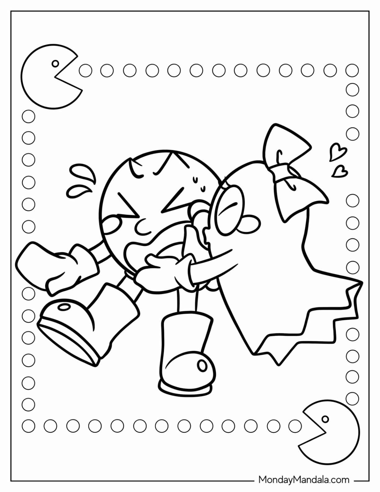 Pac man coloring pages free pdf printables