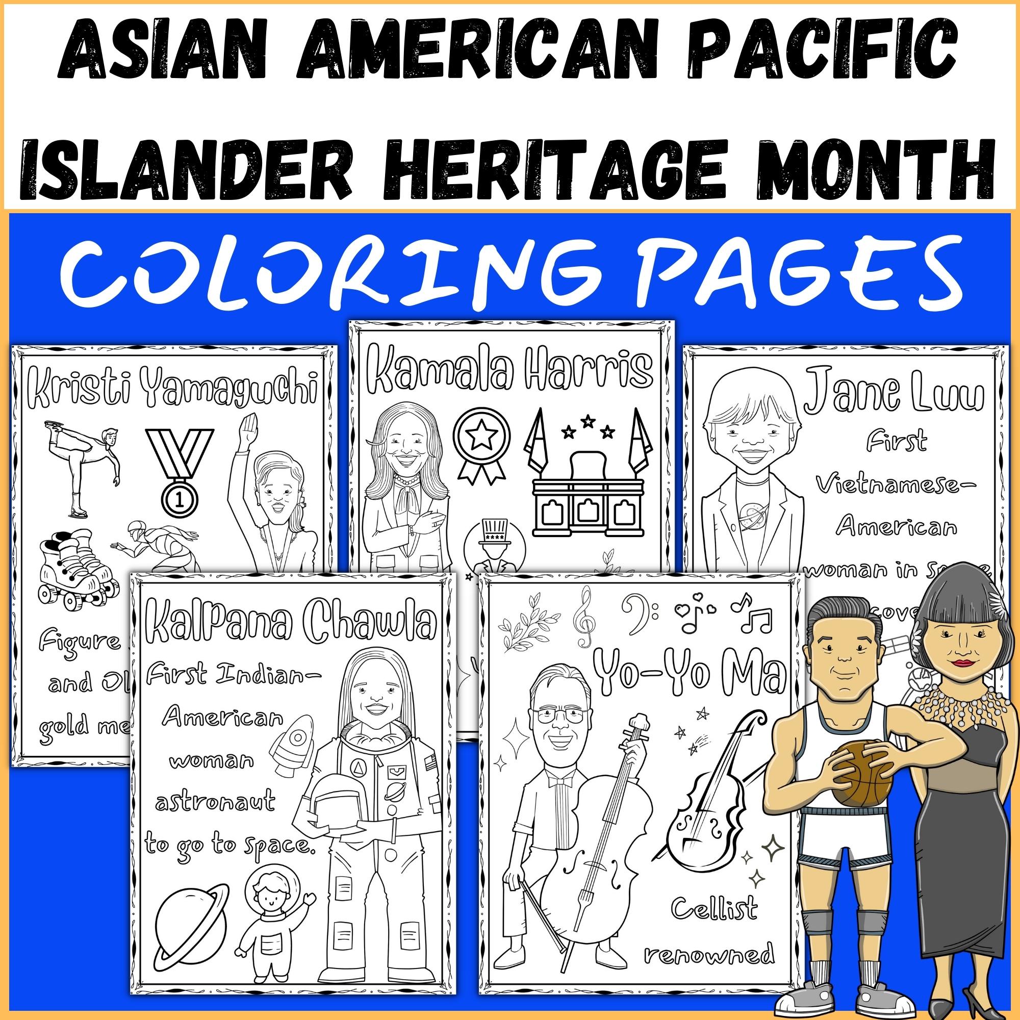 Asian american pacific islander coloring pages celebrate aapi heritage month made by teachers