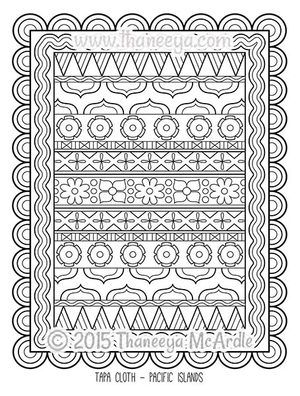 Folk art coloring book by thaneeya mcardle rug hooking patterns coloring books pattern coloring pages