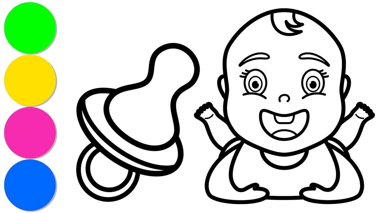 Coloring pages for kids baby pacifier ð cartoon coloring book