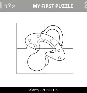Simple coloring page pacifier for baby