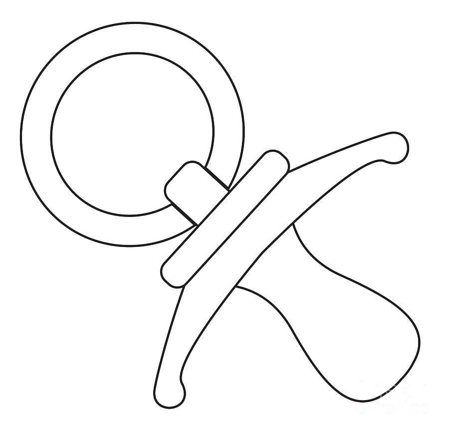 Babies pacifier line drawing digital art by bigalbaloo stock