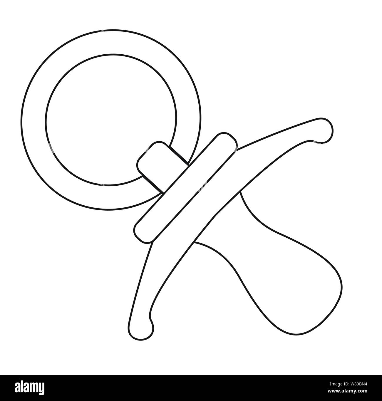 A cartoon babies pacifier dummy as isolated line drawing stock vector image art