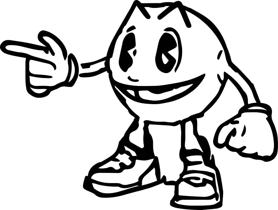 Pac man for children coloring page
