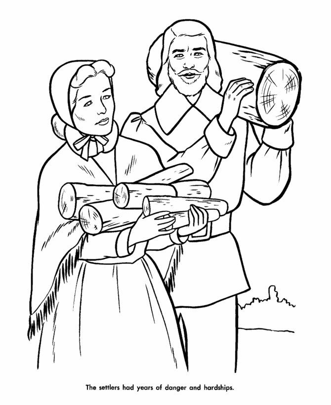 The first thanksgiving coloring page sheets pilgrim life coloring pages usa