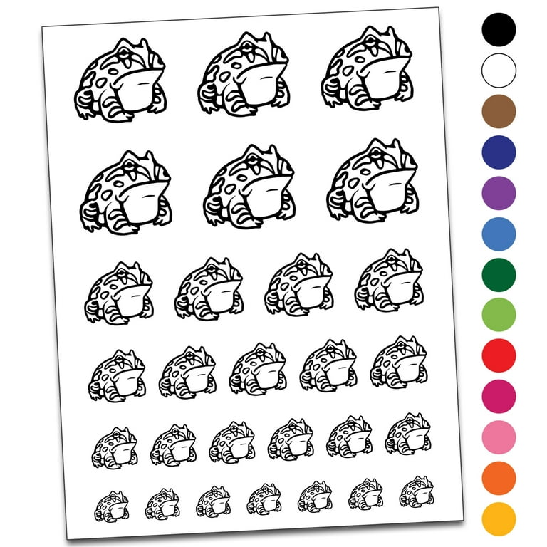 Horned pacman frog amphibian water resistant temporary tattoo set fake body art collection