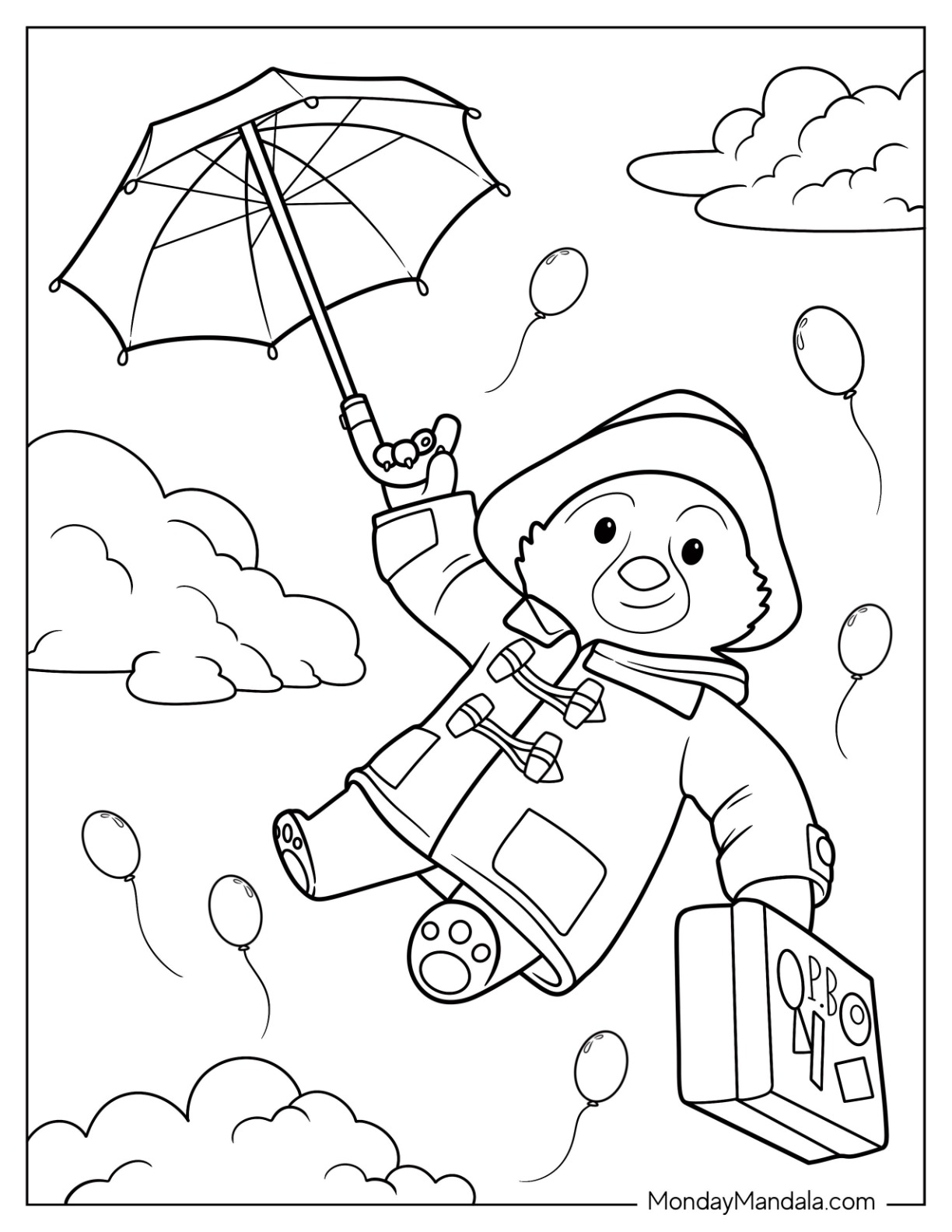Bear coloring pages free pdf printables