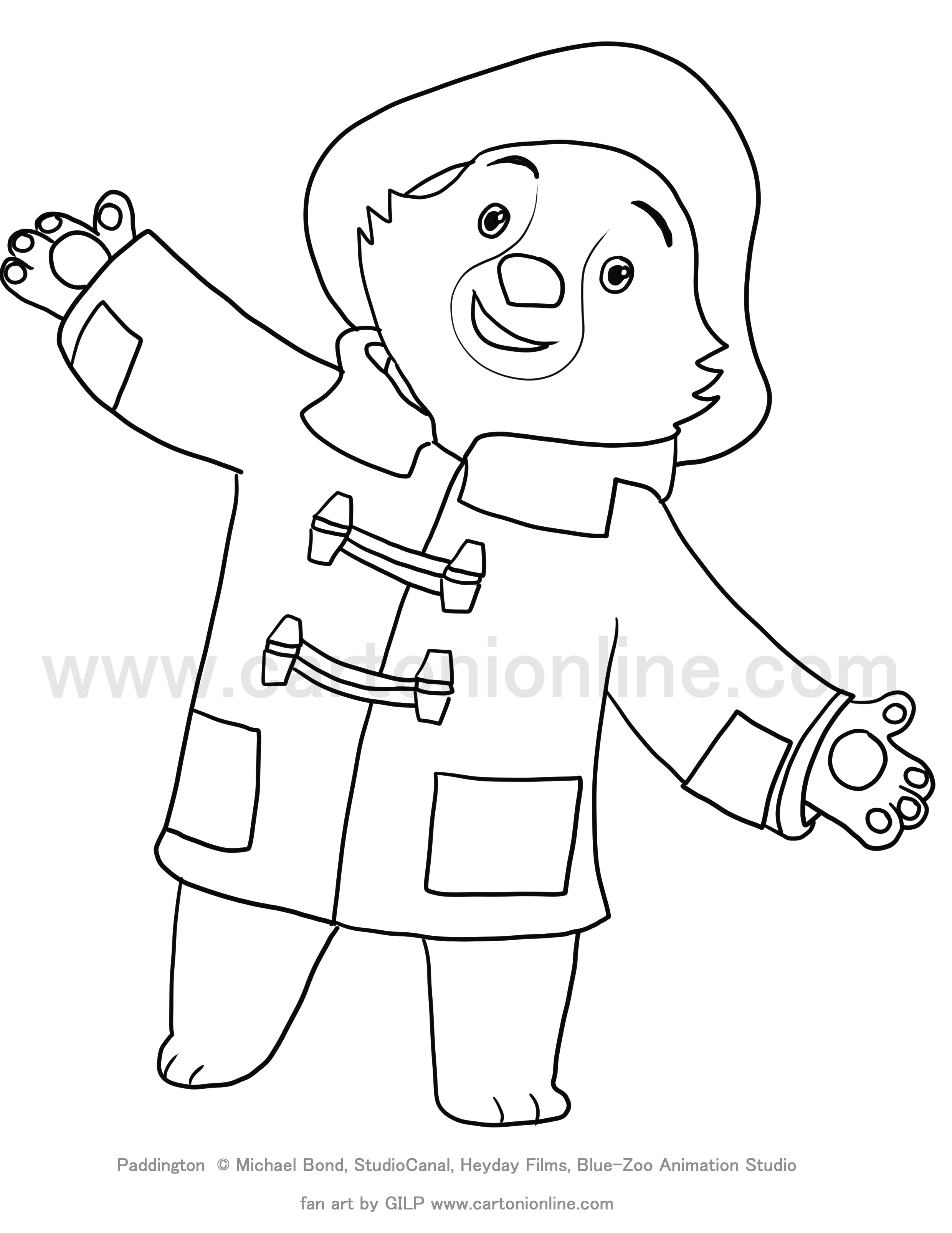 The adventures of paddington coloring page
