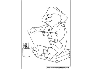 Paddington bear colouring pages and kids colouring activities ppt
