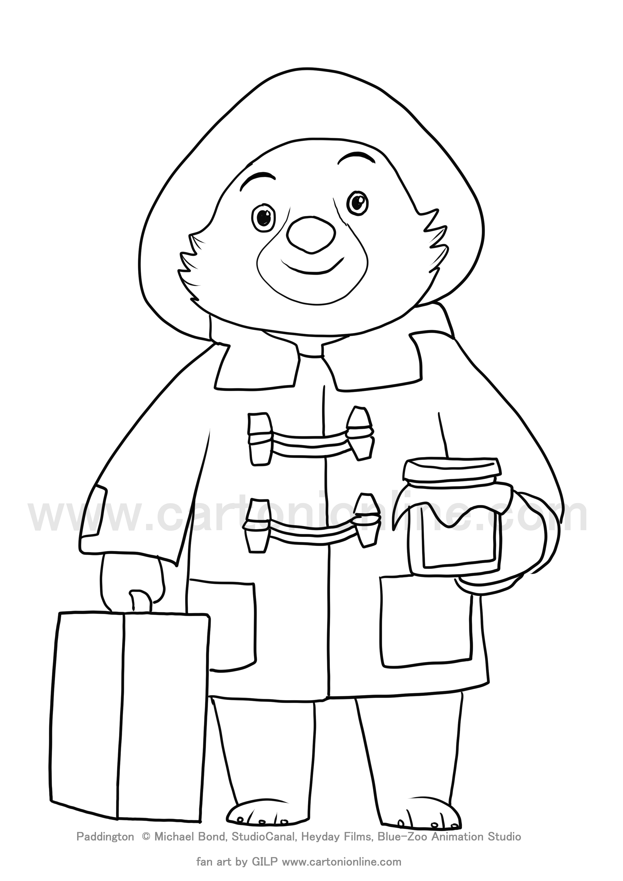 The adventures of paddington coloring page