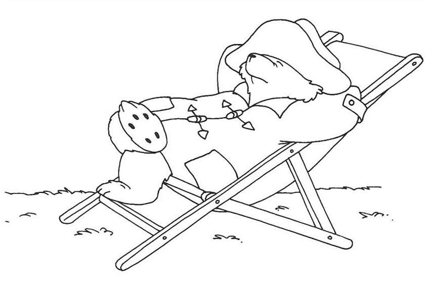 Paddington bear lazy day coloring page color luna