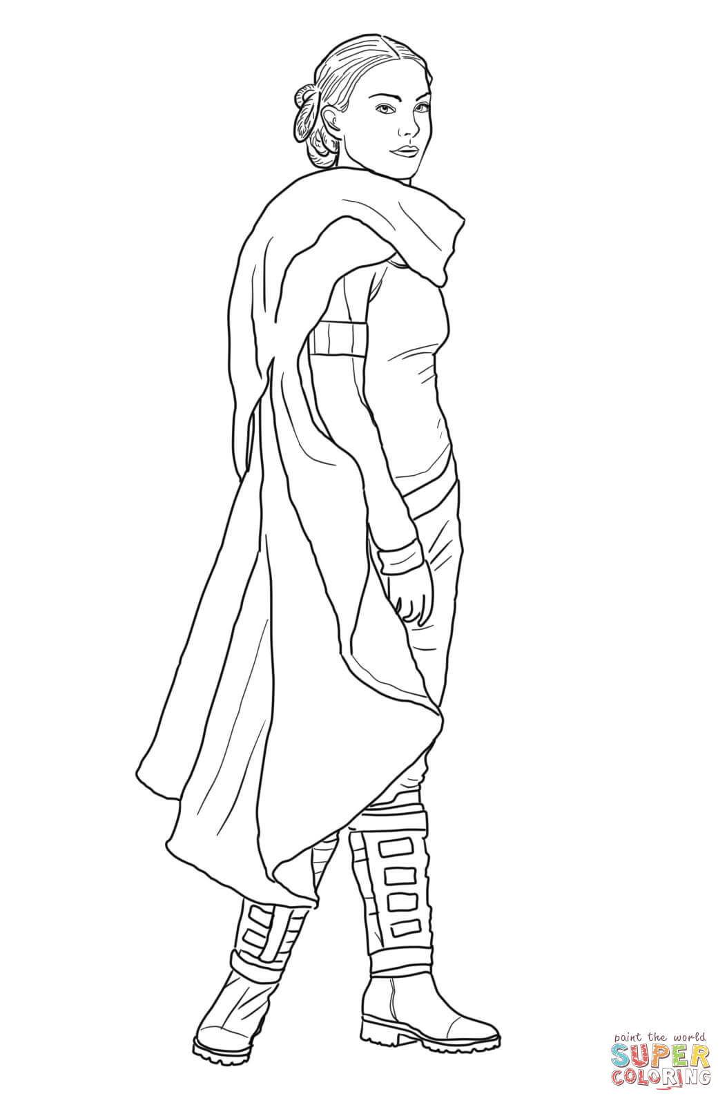 Padme amidala coloring page free printable coloring pages