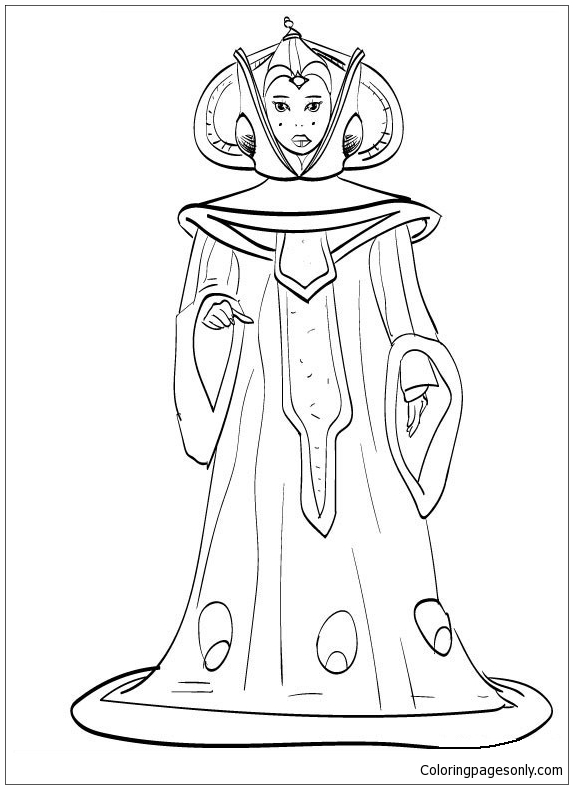 Star wars padme coloring page