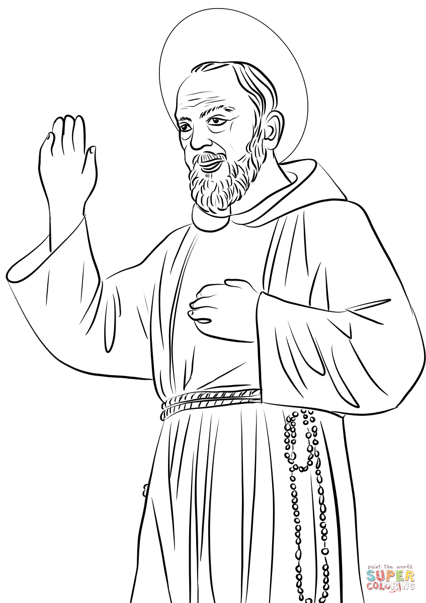 St padre pio coloring page free printable coloring pages