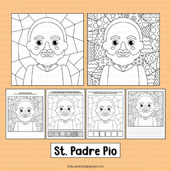 St padre pio activities coloring page math craft pop art catholic bulletin board