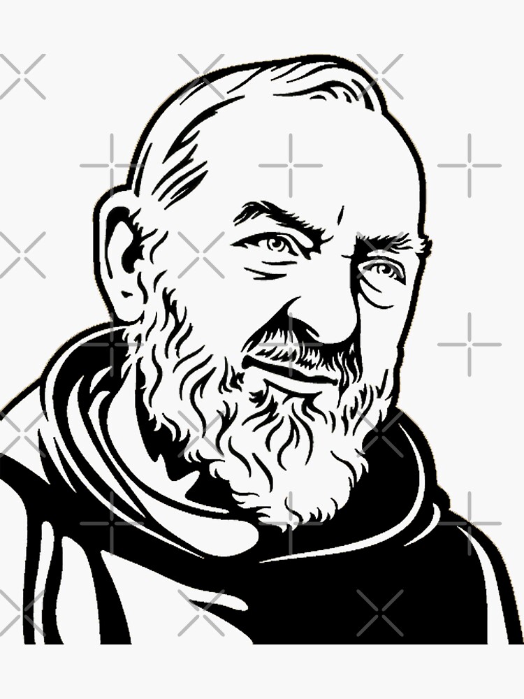 Padre pio sticker for sale by joeborek