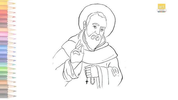 How to draw st padre pio