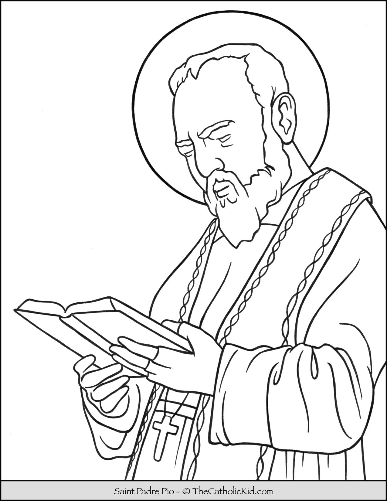 Saint padre pio coloring page