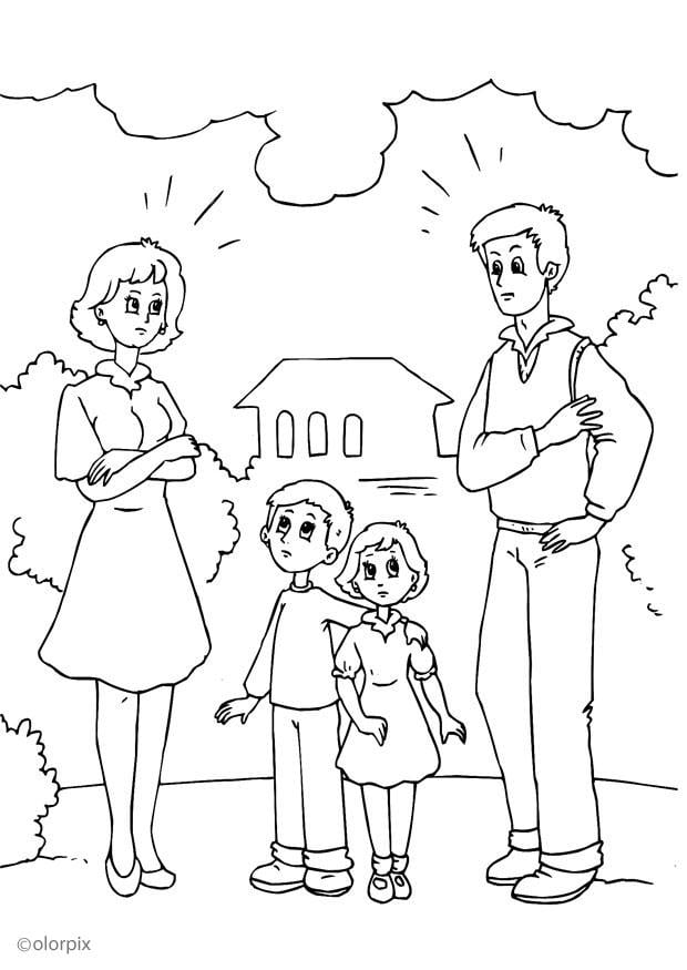 Coloring page divorce