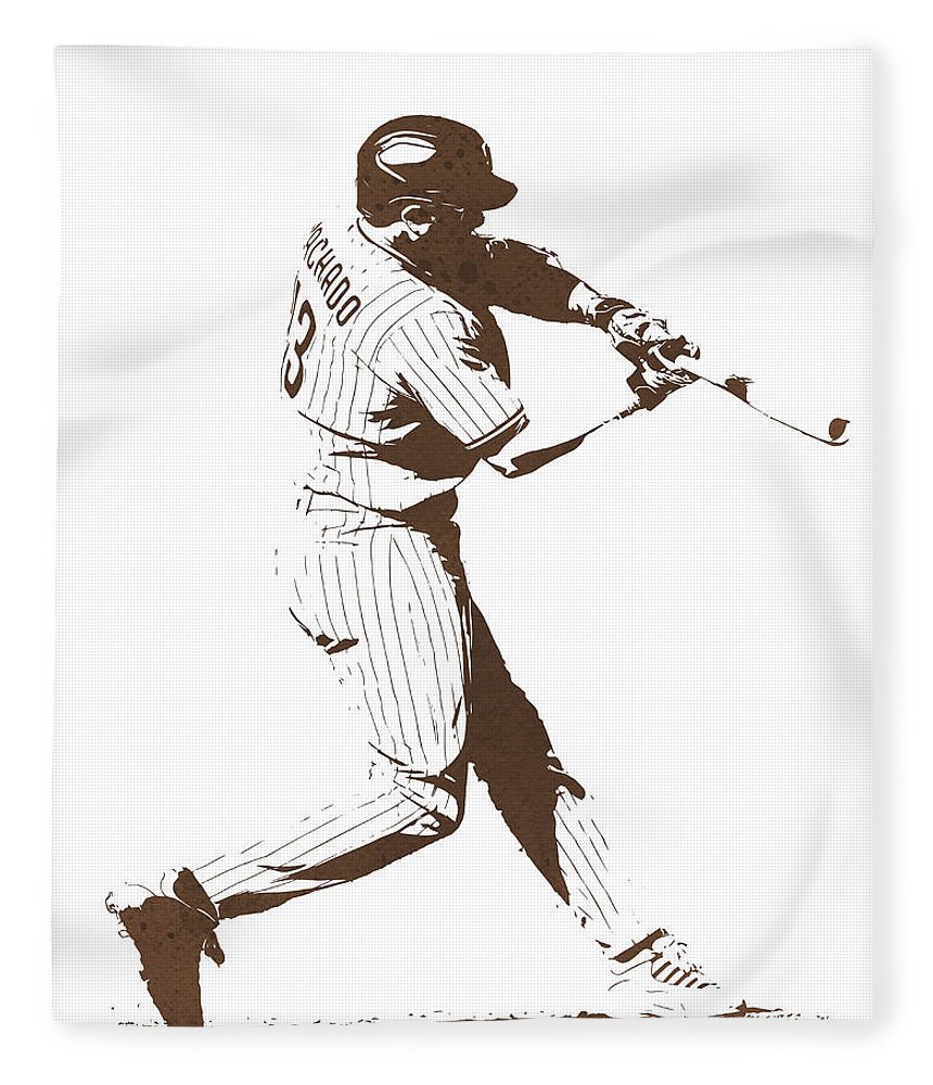 Manny machado san diego padres art fleece blanket by joe hamilton
