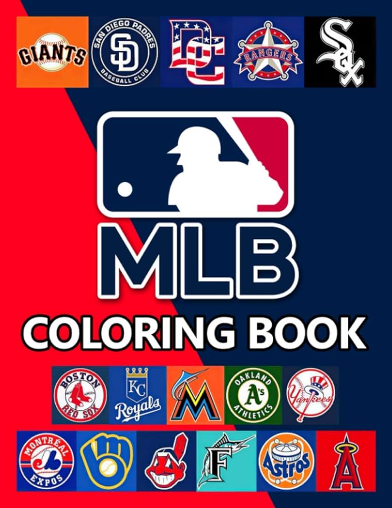 Mlb coloring book enjoy an exciting activity with logo team mlb utana gimia books