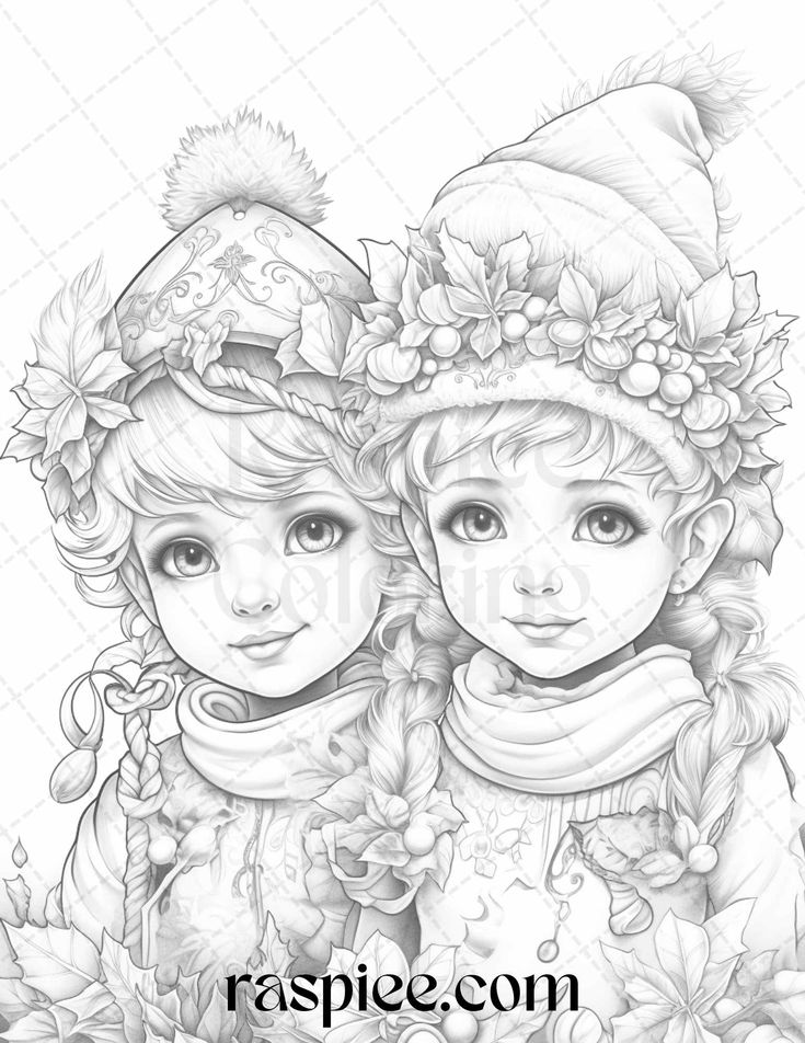 Christmas elves grayscale coloring pages printable for adults kids halloween coloring pages grayscale coloring coloring pages