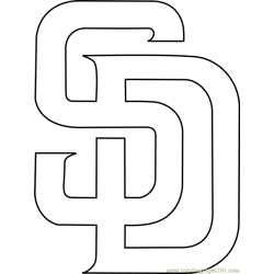 San diego padres logo coloring page for kids