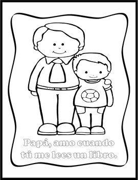 Dãa de los padres spanish fathers day coloring pages book tpt