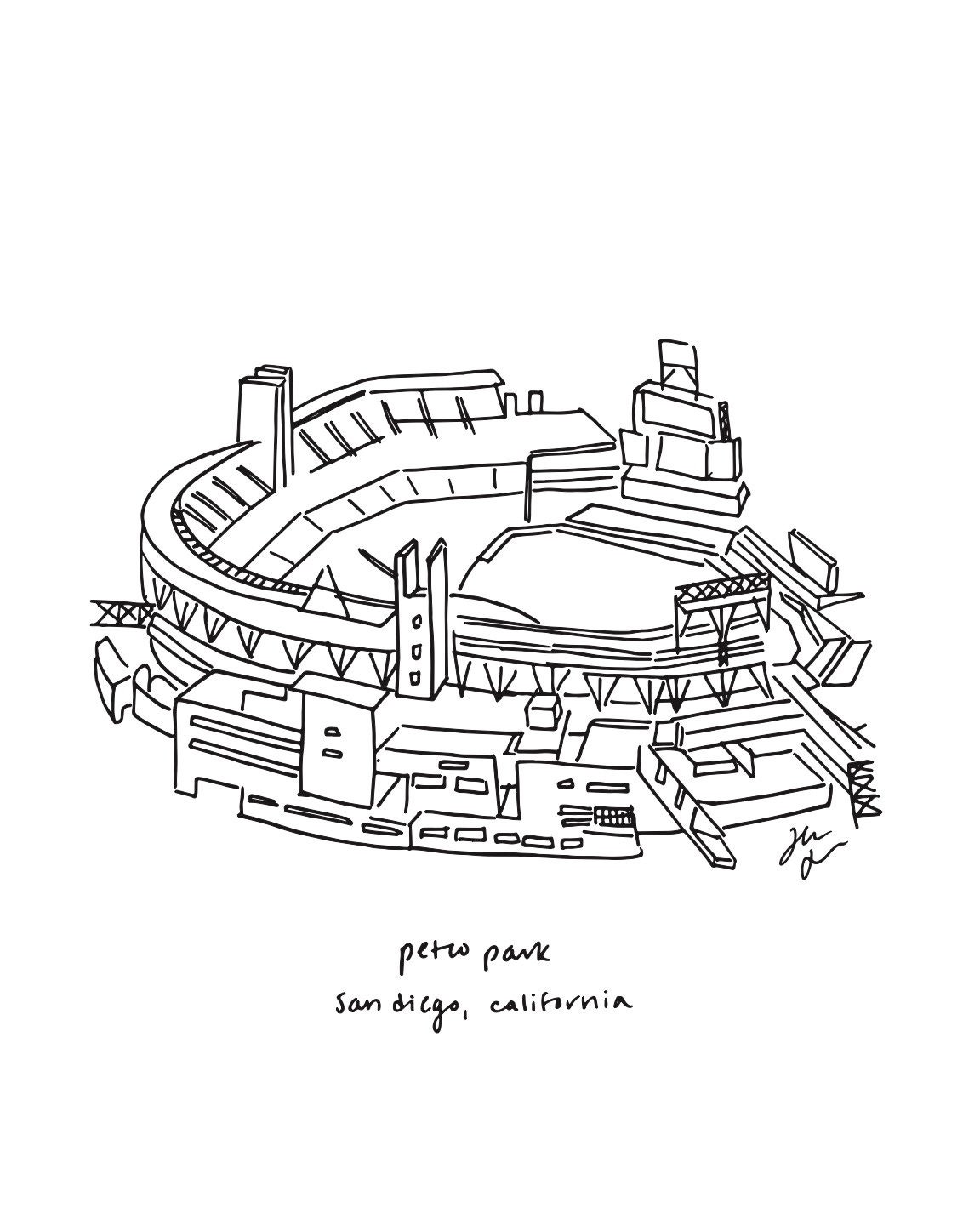 Petco park san diego print sd padres fan art sd padres baseball poster padres fan poster san diego baseball print padres fan print sd