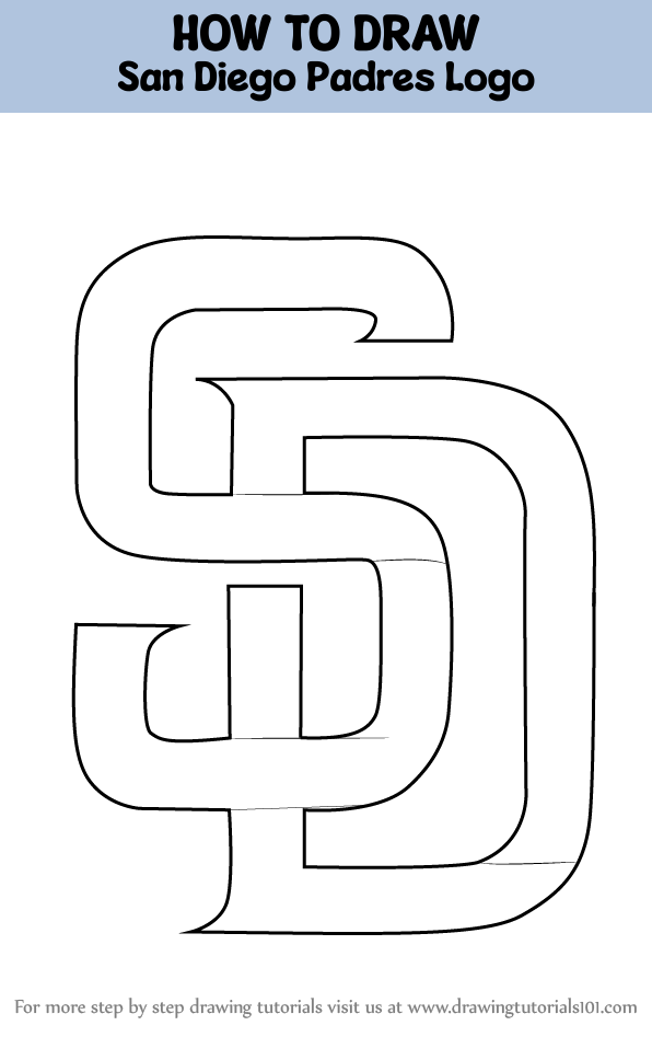 How to draw san diego padres logo mlb step by step