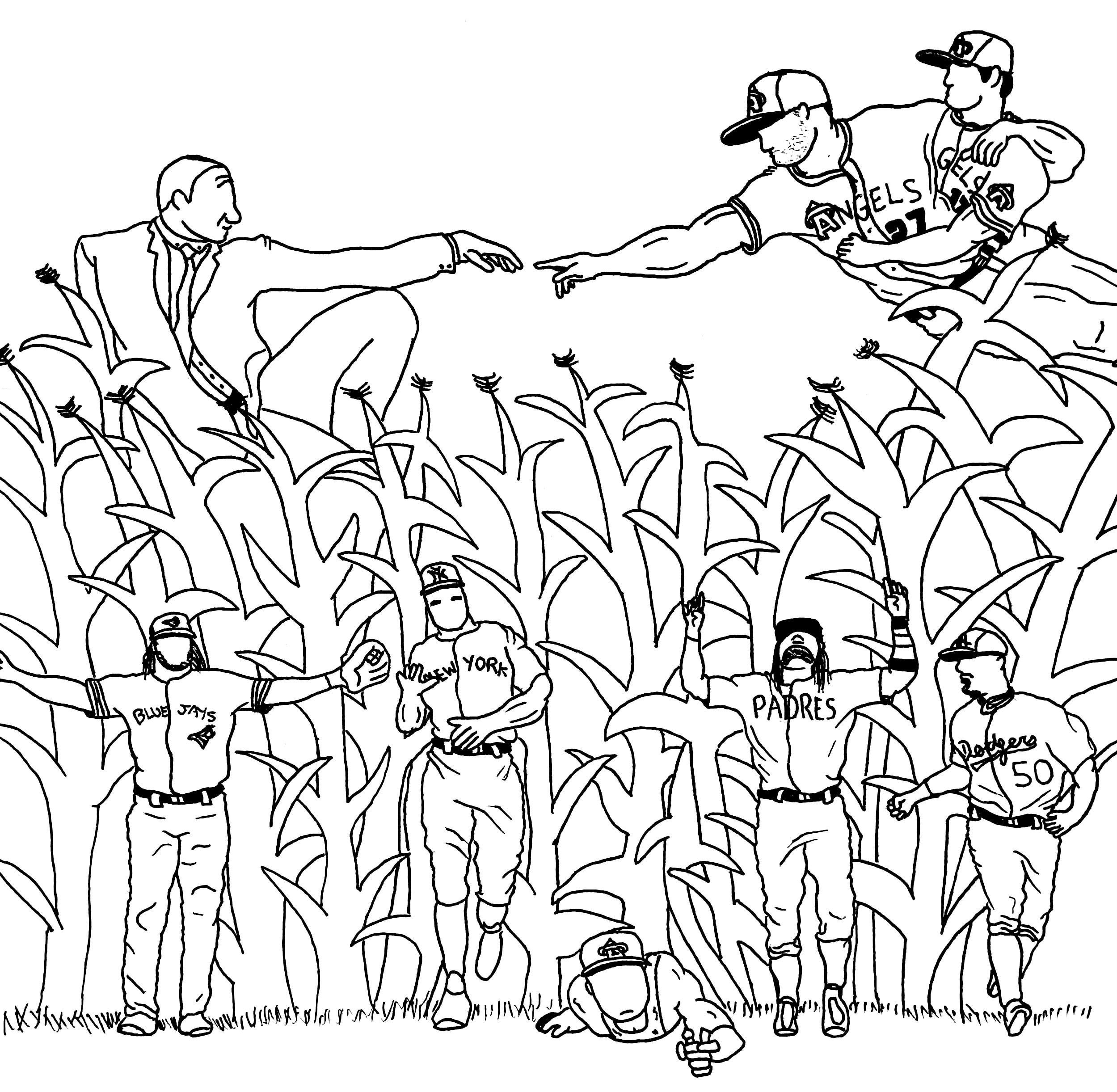 Drawing mike trout for the last time because the lockout is over day rangelsbaseball