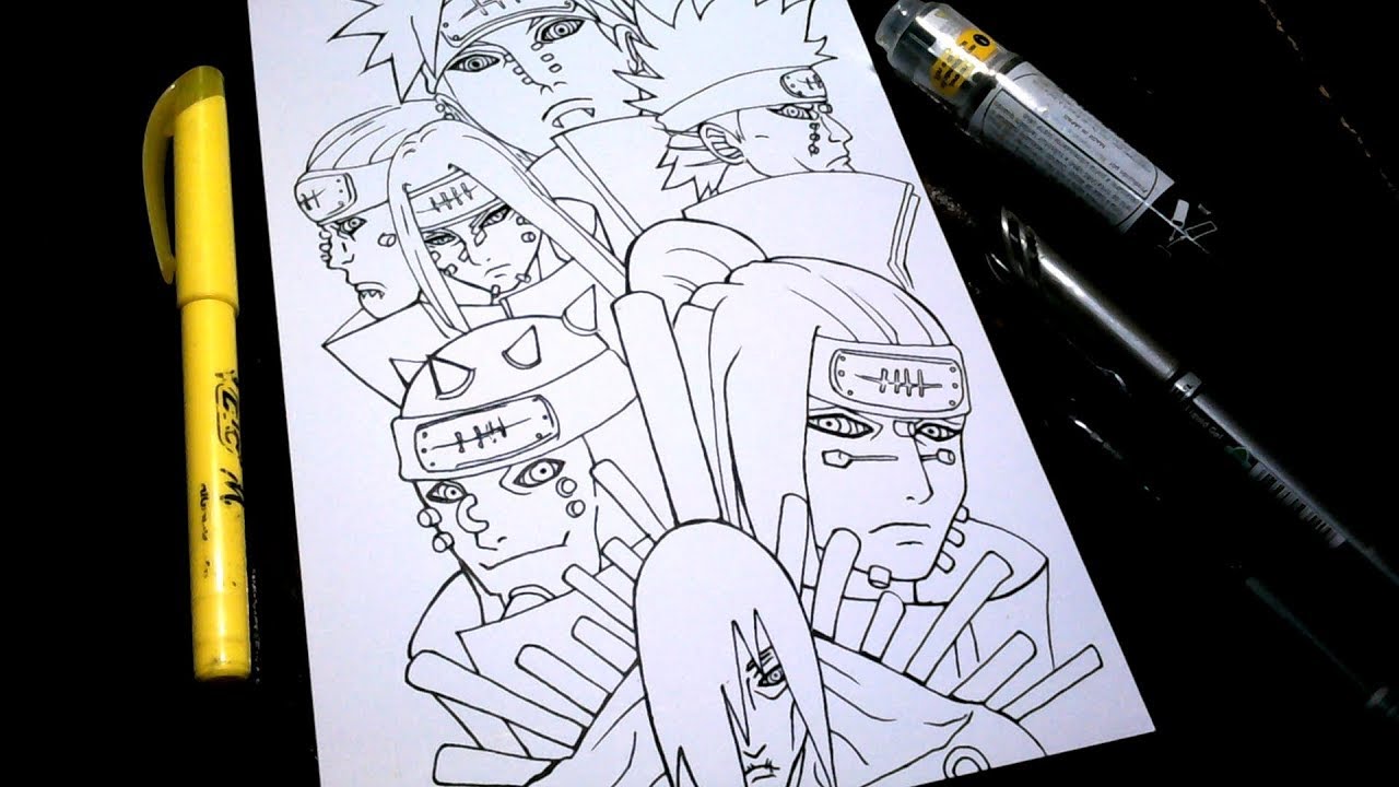 How to draw the pain and the six paths naruto shippuden