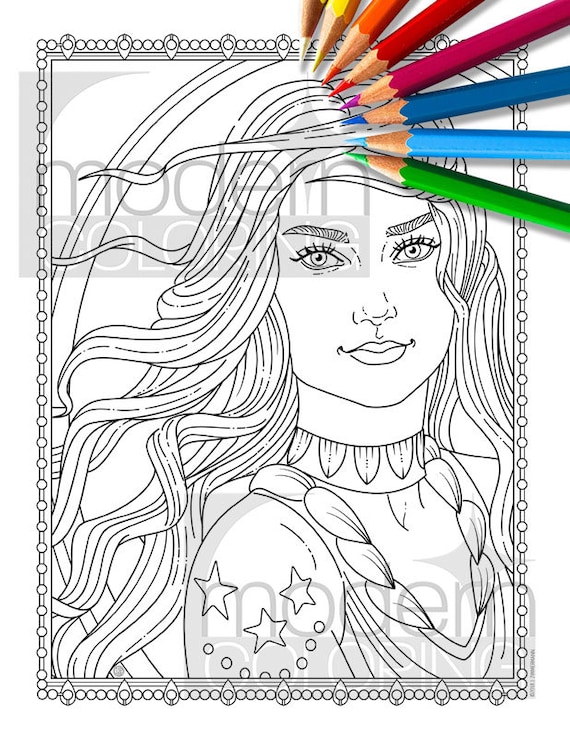 Swan princess portrait for maria pain color along exclusive not in bella futuracoloring bookbeautieswomenfacedigital downloadpdf