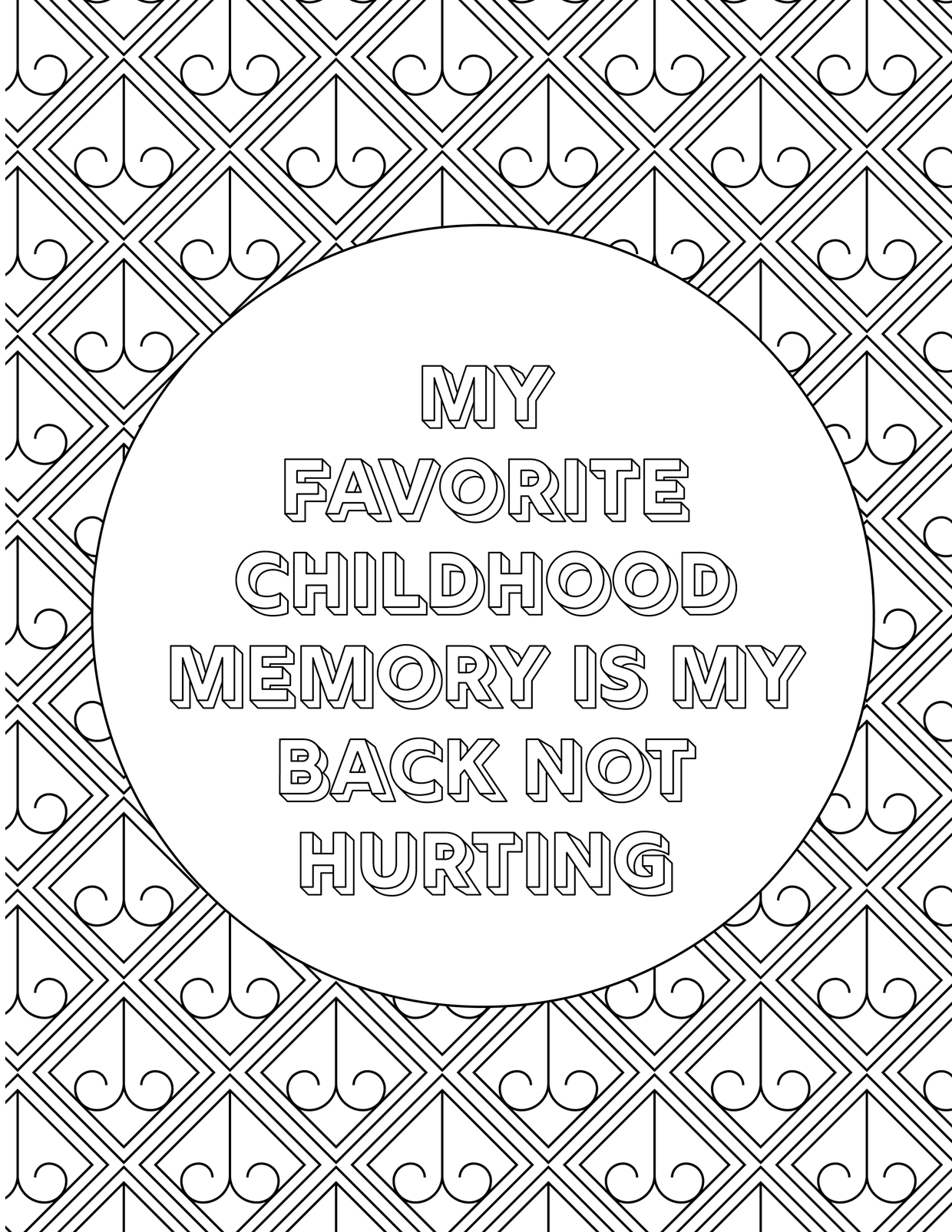 Back body hurts funny back pain coloring pages fo