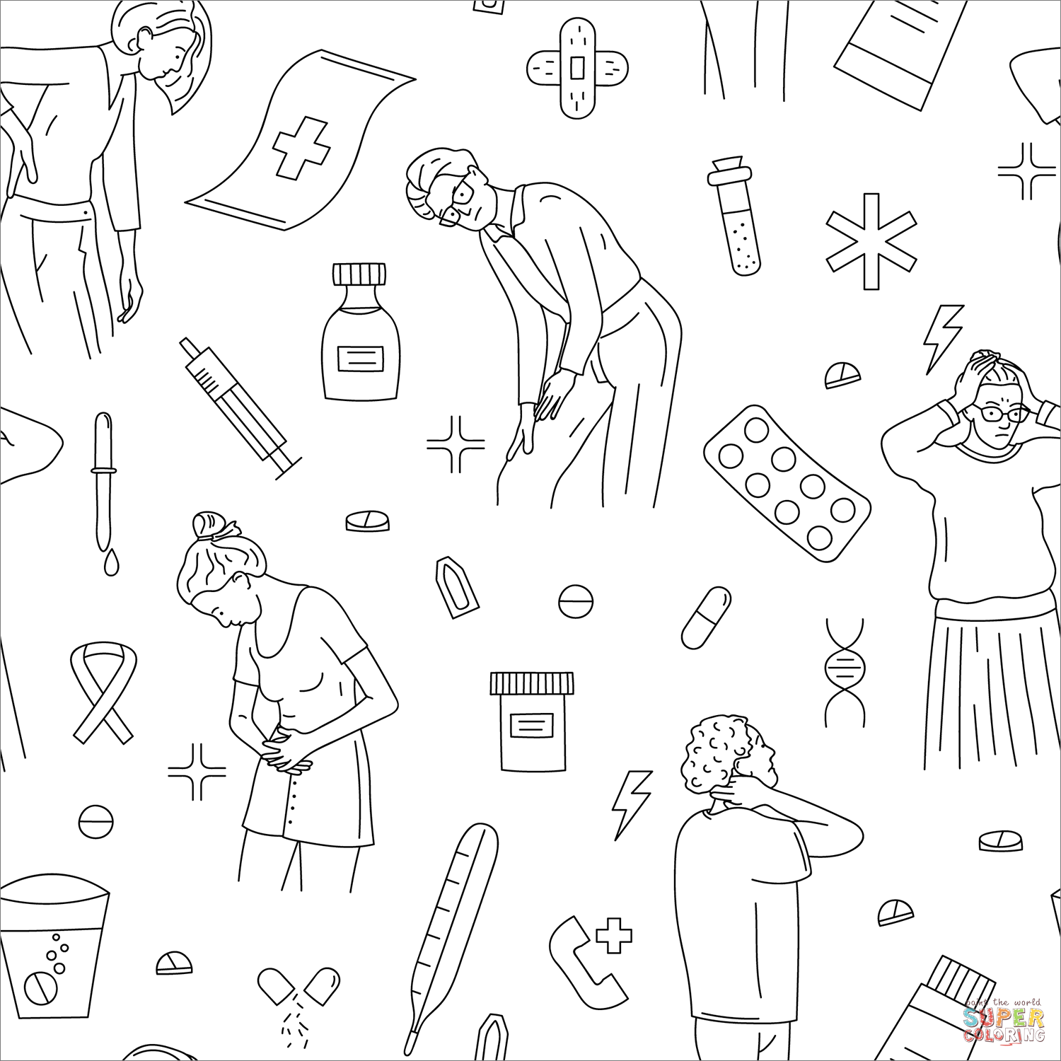 Pain pattern coloring page free printable coloring pages