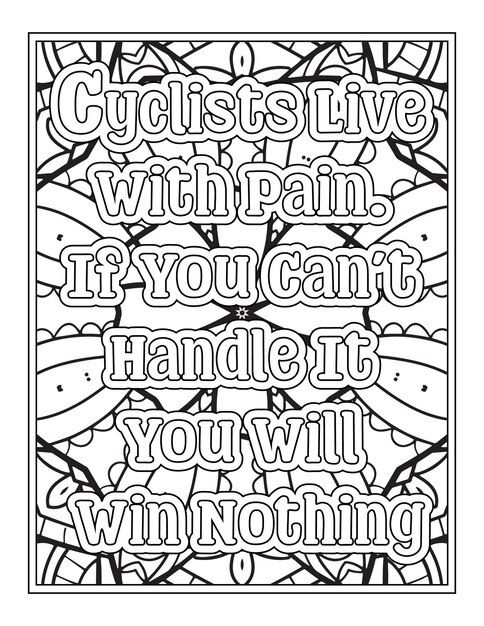 Premium vector bike quotes coloring pages for kdp coloring pages