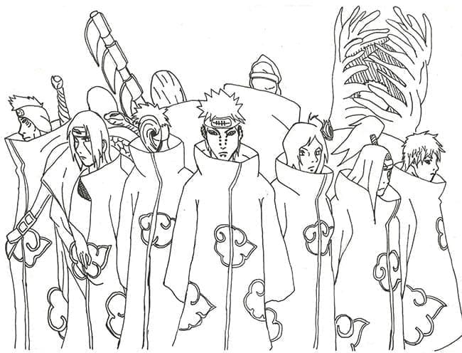Akatsuki members coloring page