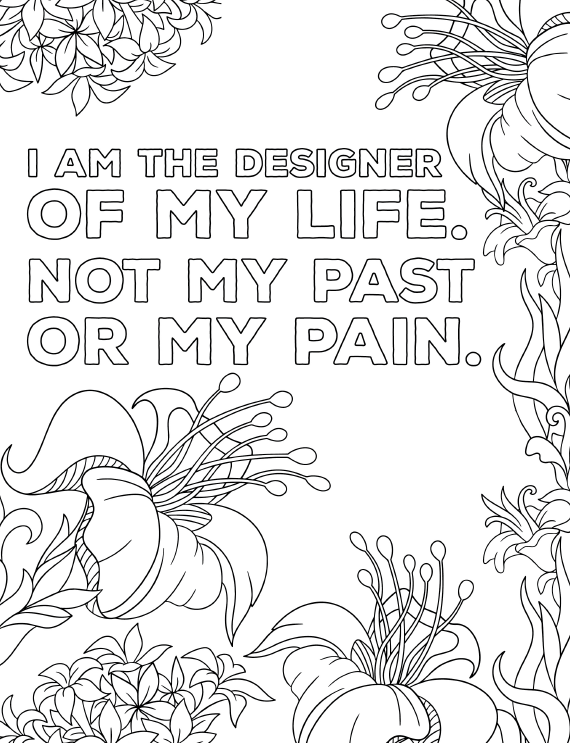 Floral affirmations coloring pages totallifecare