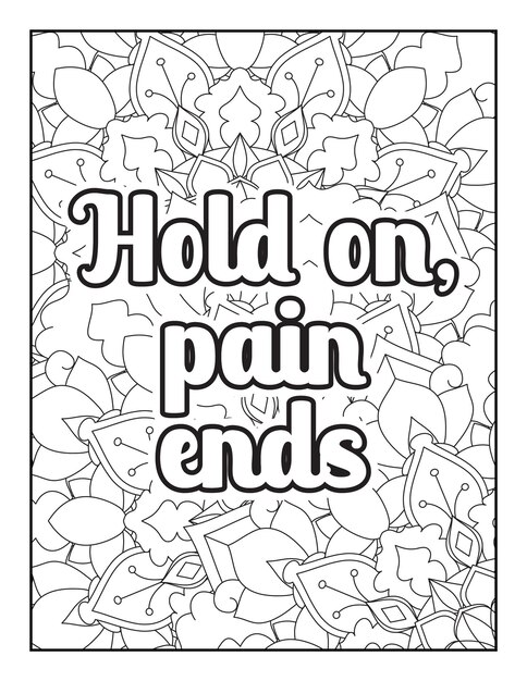 Premium vector motivational quotes coloring page inspirational quotes coloring page coloring page for adults