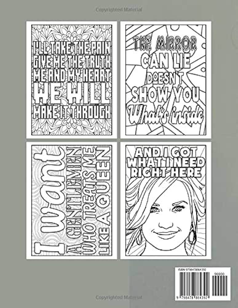 Demi lovato lyrics coloring book a captivating book for die